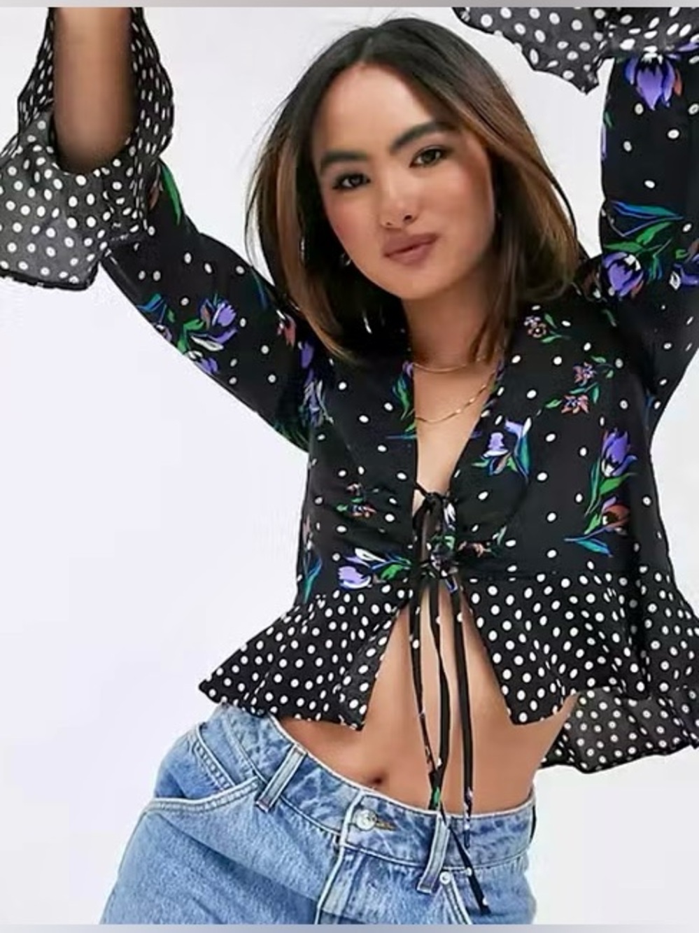 ASOS TIE FRONT FLORAL